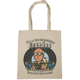 Hippowarehouse I'm a birdwatching grandad, like a normal grandad but cooler Tote Shopping Gym Beach Bag 42cm x38cm,10 litres