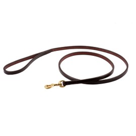 Alvalley Snap Dog Leash - Handmade Leather Dog Leash - Smooth and Soft to Hold - Solid Brass Snap Hardware - Easy to Use - Suitable for Training, Walking, & Showing (Brown, 4ft Long, 9.5 mm Thick)
