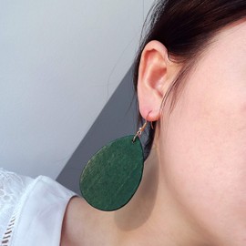 Wowanoo Wood Earrings Natural Wooden Teardrop Earrings Geometric Lightweight Drop Earrings for Women DroGreen