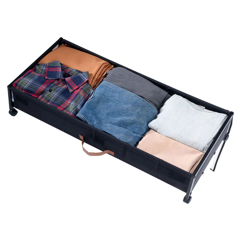 Clear Lid Underbed Container 7.3 Inch Rolling Shoe Organizer 36.0
