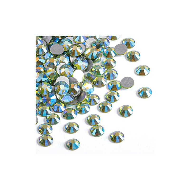 Beadsland 1440 Pieces Flat Back Crystal Rhinestones Round Gems,Peridot AB,SS20,4.6-4.8mm