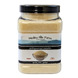 Unflavored Gelatin by Medley hills farm 1.25 lbs. in Reusable Container - Gelatin powder unflavored thickening agent. Made in USA.