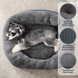 INVENHO Medium Dog Beds for Medium Dogs Washable, Rectangle Dog Bed Medium Size Dog, Orthopedic Dog Bed, Warming Soft Calming Sleeping Puppy Bed Durable Pet Bed with Anti-Slip Bottom M(30"x24"x9")