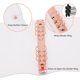 A5 6-Ring Binder Cover for Loose Leaf PVC Clear A5 Planner Cover Notebook Binder Refillable Notebook Shell (6.7”x9.2”) for 6-Ring Planner Pages (Inner Paper Not Included)