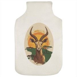 'Springbok Portrait with African Landscape' Hot Water Bottle Cover (HW00039157)