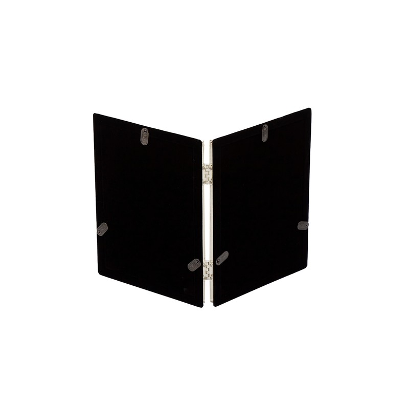 5x7 Silver Plated Flat Edge Double Photo Picture Frame -