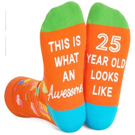 Zmart 25th Birthday Gifts Women - Best Gifts Socks for 25 Year Old Woman Man
