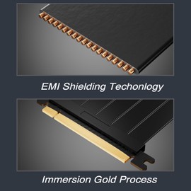 XRIKUI PCI-E 4.0 16X PCIe Extension Cable - 20CM (90 Degrees) Flexible High Speed Port Adapter
