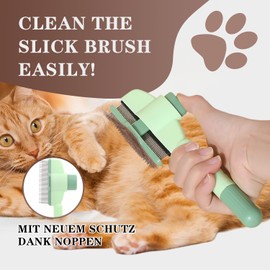 Kamm zur Tierhaarentfernung, 2 x Haustierkämme für Katzen, Katzenkamm mit langen und kurzen Metallzähnen aus Edelstahl, Haustierkammbürste zum Entfernen von verfilztem Fell(A)