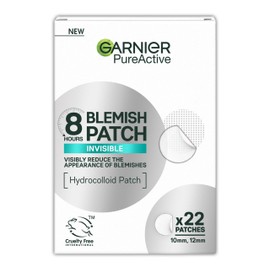 Garnier Garnier Blemish Patches, Hydrocolloid patches to reduce the appearance of spots in 8 hours, Ultra-thin & Invisible on all skin tones, Suitable For All Skin Types, Vegan Formula, 22 Patches