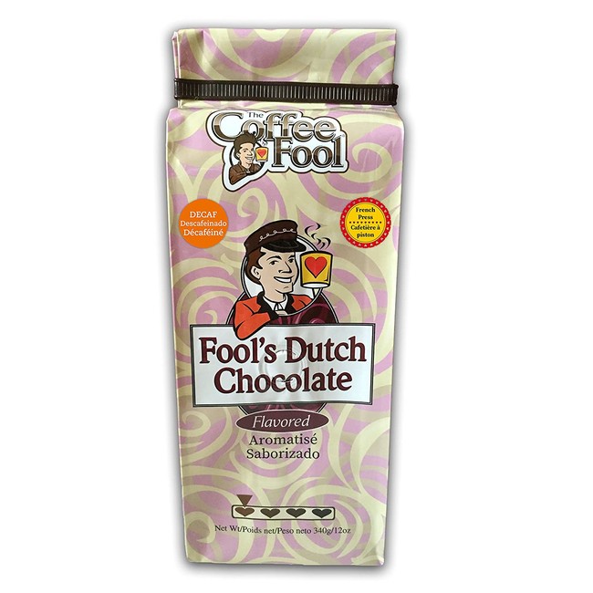 The Coffee Fool French Press, Fool's Decaf Dutch Chocolate, 12 Ounce