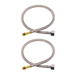 Skweawert 20 In Faucet Supply Lines, 1/4 Female Compression Thread x M10 Male Connector,Braided Stainless Steel Faucet Hose for Kitchen Sink Toilet（2Pack)