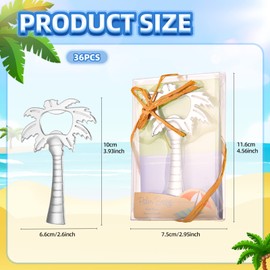 50PCS Coconut Tree Bottle Openers for Wedding Favors, Hawaiian Bridal Shower or Baby Shower Party Gifts for Guests Bulk (silver)