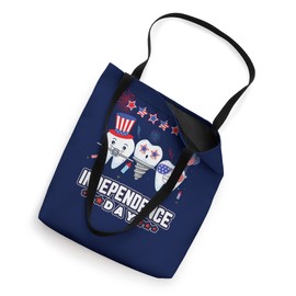 Red, white & smile tooth Dentist assistant Red, white & blue Tote Bag