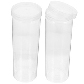 SHINEOFI Pencil Box 2Pcs Clear Plastic Pencil Case with Lid Cylinder Crayon Watercolor Pen Container Drawing Tool Storage Organizer for Classroom