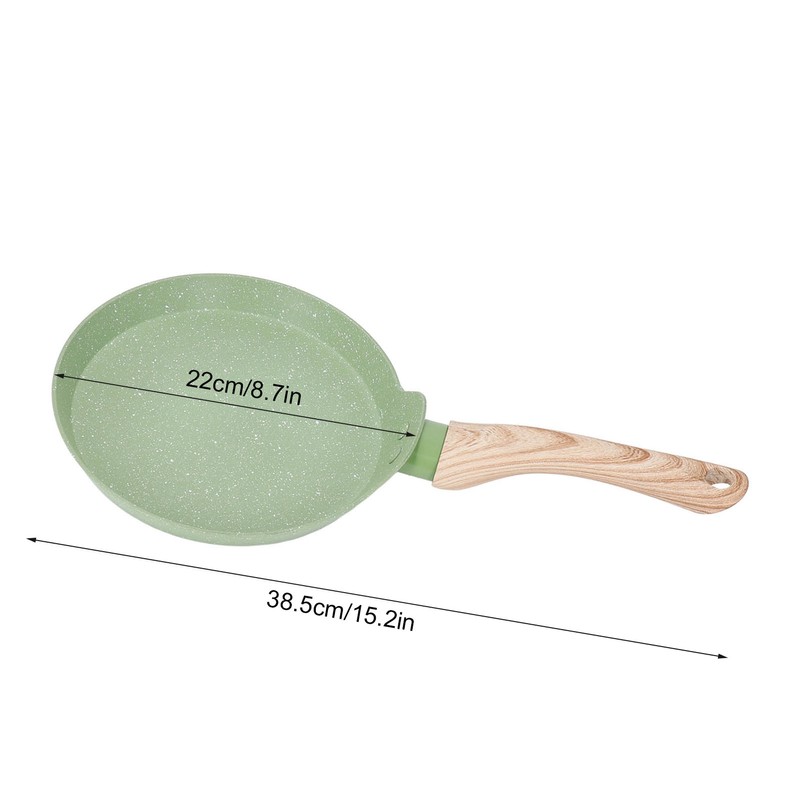 Frying Pan Wood Handle Aluminum Alloy Cooking Skillet Fast Heating