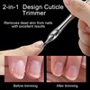 EUZUXU Cuticle Pusher Stainless Steel, 2-in-1 Cuticle Trimmer Nail Care