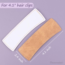 Framendino, 10 Pack Hair Claw Clips Cover Sublimation Blanks PU Leather for 4" 4.1" and 4.2" Hair Clip Brown