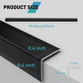 FCSOTSPS 10Pack Tile Edge Trim,39''x0.4'' Peel and Stick Aluminum Backsplash Trim,Self Adhesive Decorative Marble Tile Liner,Matte Black