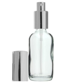 Aura Variety 72 BOTTLES 2 OZ 60 ML BOSTON ROUND CLEAR EMPTY REFILLABLE GLASS BOTTLE WITH FINE MIST SILVER SPRAYERS (Perfume Fragrance Cologne Essential Oil Atomizer)