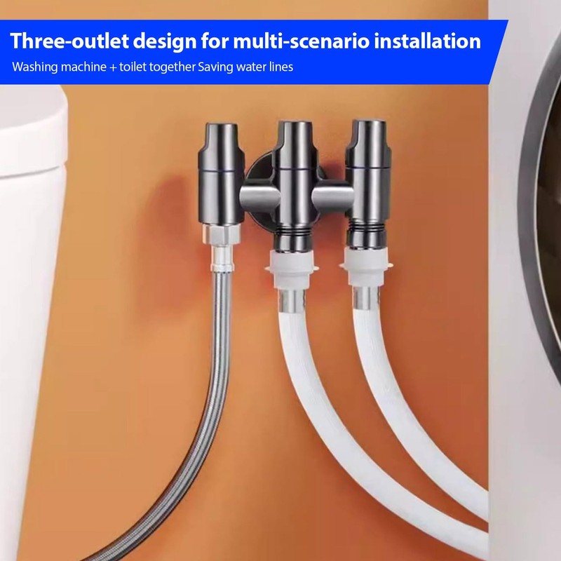 3-Way Water Changer Control Valve, 4 Point Thread Interface (1/2