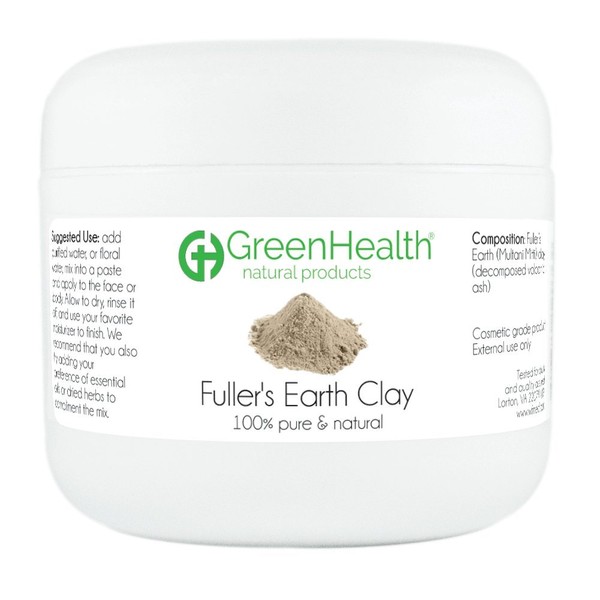 Fuller's Earth Clay Powder 3 oz - 100% Pure & Natural by GreenHealth
