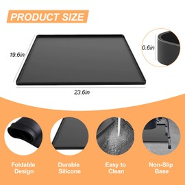 Bedside Commodes Toilet Mat for Seniors: Silicone Toilet Mats with Raised Edge Waterproof Floor Protector - Recycle Commode Toilet Pad Under Raised Toilet Seat & Adults Potty Chair