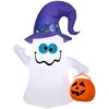 Gemmy Airblown Inflatable Ghost w/Patterned Hat, 3.5 ft Tall, Multi