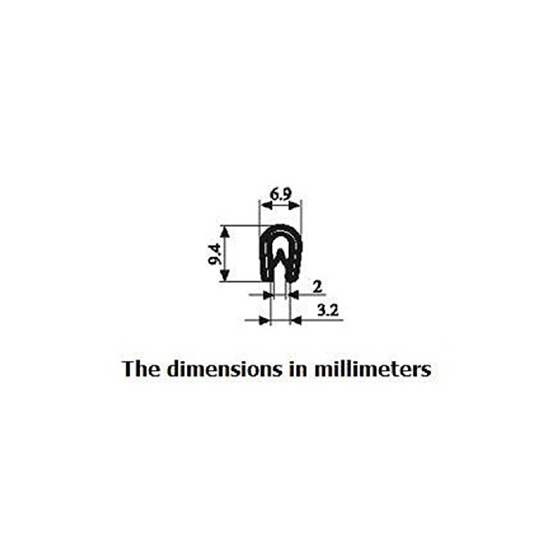 Edge Trim Black Small Height 9.5mm x Grip Range 3mm