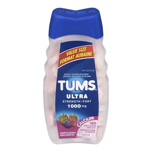TUMS ULTRA STRENGTH 1000MG, ASSORTED BERRIES / 160TB