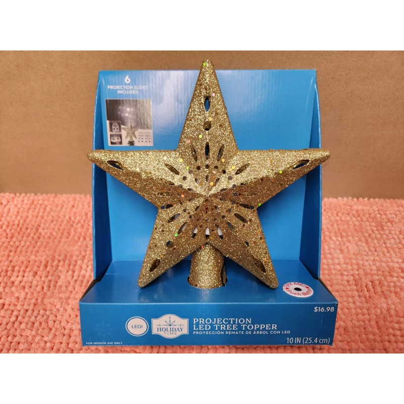 Holiday Time Projection LED Tree Topper w/ 6 Projection Slides