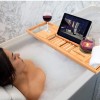 Unbranded Bamboo Extendable Bath Caddy Tray - Tub Rack, Wine