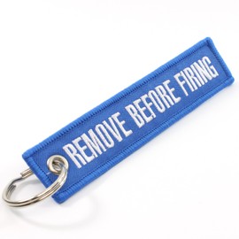 Rotary13B1 Remove Before Firing Keychain - Blue/White