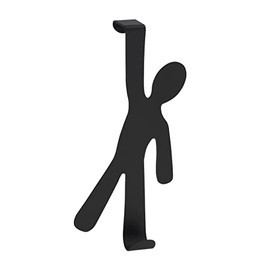 WENKO Boy Door-Mounted Hook, Steel, Black, 2.5 x 8 x 15 cm