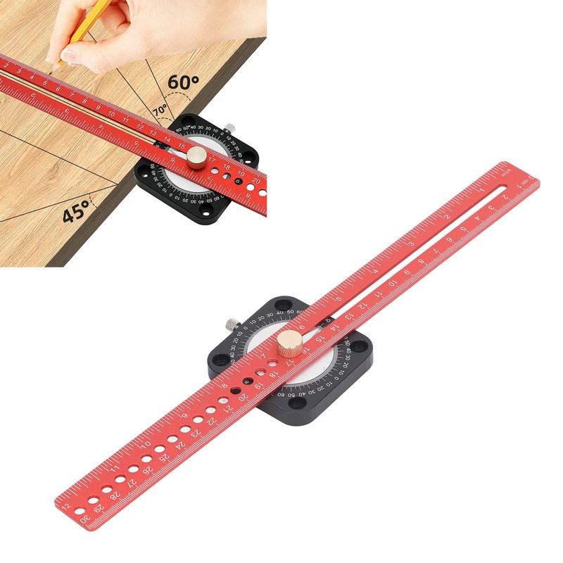 Compass Scriber 360° Aluminum Alloy Dual Scale Ruler Scribing Tool