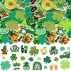 360Pcs St. Patrick's Day Foam Stickers, Glitter Clover Shamrock Foam