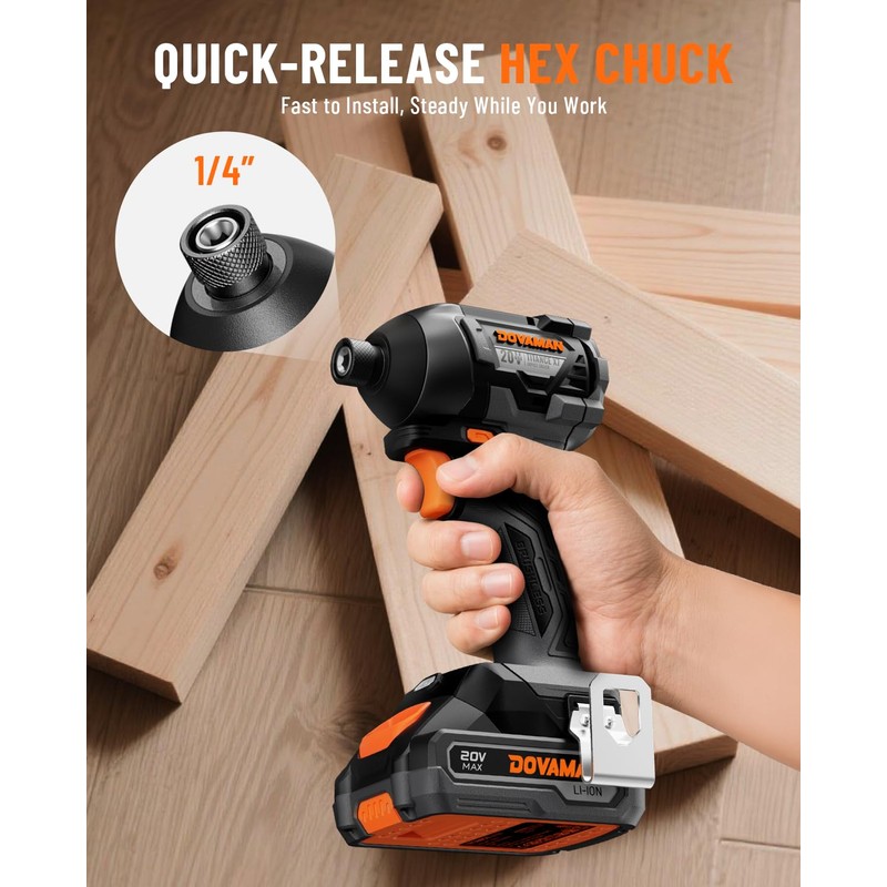 TITANCE X7 20V Brushless Impact Driver, 1/4'' Hex Compact Cordless