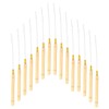 IWOWHERO 15Pcs Wooden Hook Needle Threader Kit for Hair Extensions