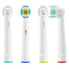 Replacement Brush Heads Compatible With Oral-B-Braun– 3D White - Pack of 4 Generic Electric Toothbrush Replacement Heads