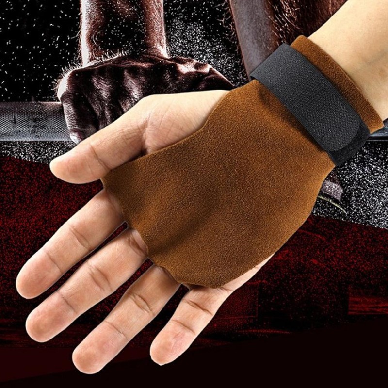 2 Pcs Leather Gymnastic Hand Grips Anti Skid Bodybuilding Grips