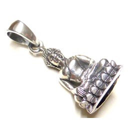 Unisex Sterling Silver Buddha Pendant - Protection Symbol - Good Luck, Sterling Silver