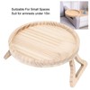 Clip On Tray Natural Bamboo 9.8in Round Home Couch Sofa