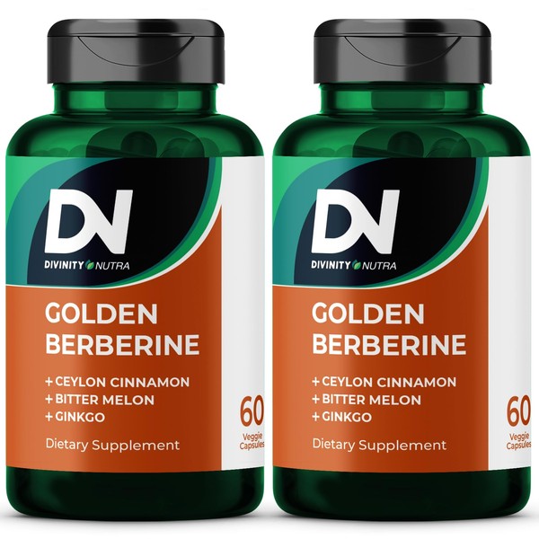 Divinity Nutra Golden Berberine Supplement with Bitter Melon, Ginkgo Biloba