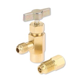 Aupoko R134A Self-Sealing Can Tap with Tank Adapter, 1/2" Acme to 1/4" SAE
