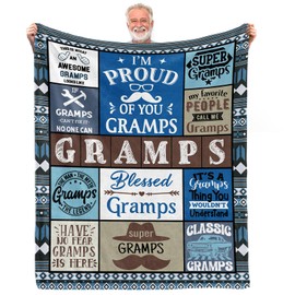 COZYCRIB Gramps Gifts,Gifts for Gramps,Gramps Fathers Day Christmas Birthday Gifts,Gramps Gifts from Grandchildren Grandkids Granddaughter Grandson,New Gramps Gifts,Soft Gramps Throw Blanket 60"x50"