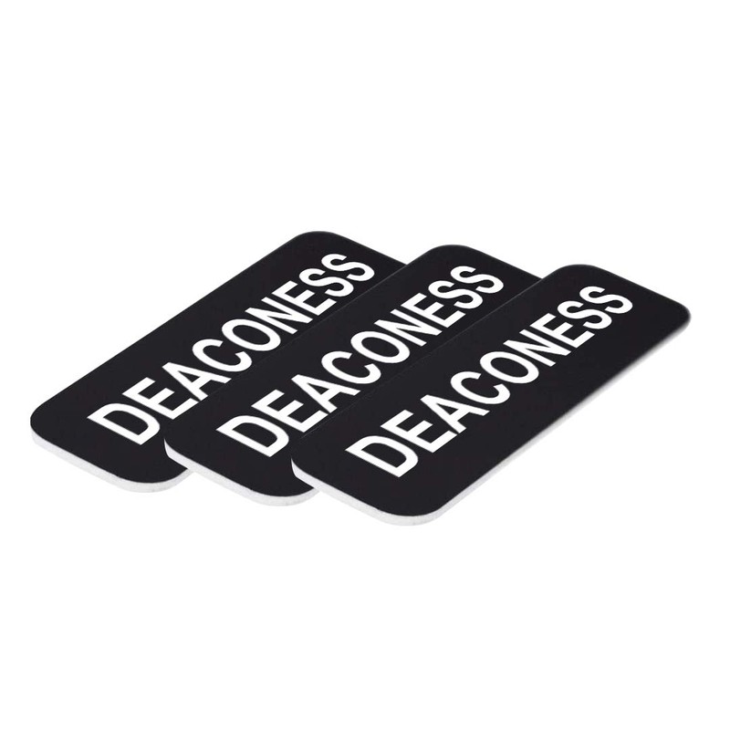 Deaconess 1 x 3" Name Tag, Black (10 Pack)