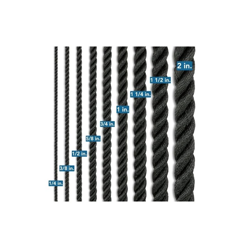 Black Polyester Rope | 3 Strand Twisted | 100% Polyester