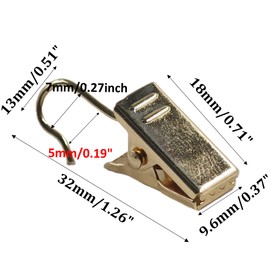 Runseaway 30Pcs Gold Small Curtain Clips with Hooks, Mini Metal Hook Clips for Photos, Home Decoration, Art Craft Display, Outdoor String Lights