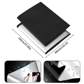 Blackout Fabric Sets, 300 x 145 cm Blackout Roller Blind, No Drilling, Portable Roof Window Blackout Fabric, Roof Window Sun Protection, Blackout Removable, for Holidays, Indoors, Sloping Roof Windows