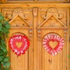 6 Sets Wedding Heart Wreaths-Wire Heart Wreath with Ribbon and